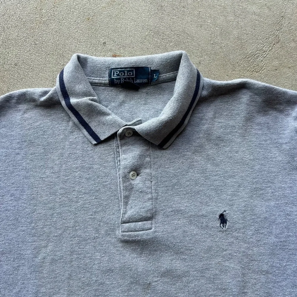 Polo Ralph Lauren Short Sleeve Polo‎ Shirt Size Large Gray Classic Fit Golf